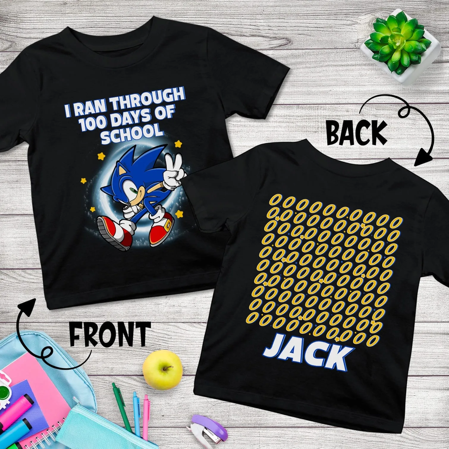 Video Game Sonic I Run Through 100 Days Of School Shirt Video Game Sonic I Run Through 100 Days Of School Shirt