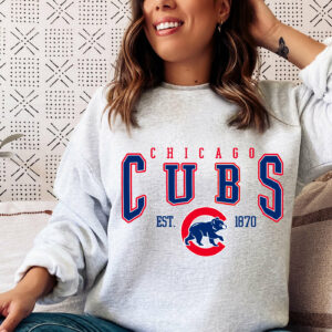 Vintage Baseball Game Day Chicago Cubs EST 1870 Sweatshirt
