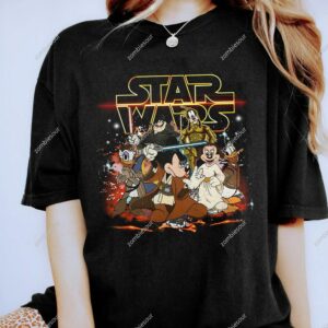 Vintage Disney Star War Mickey And Friends Disneyworld Shirt