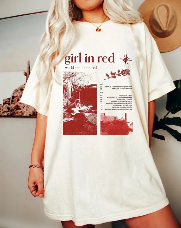 Vintage Girl In Red Unisex Shirt