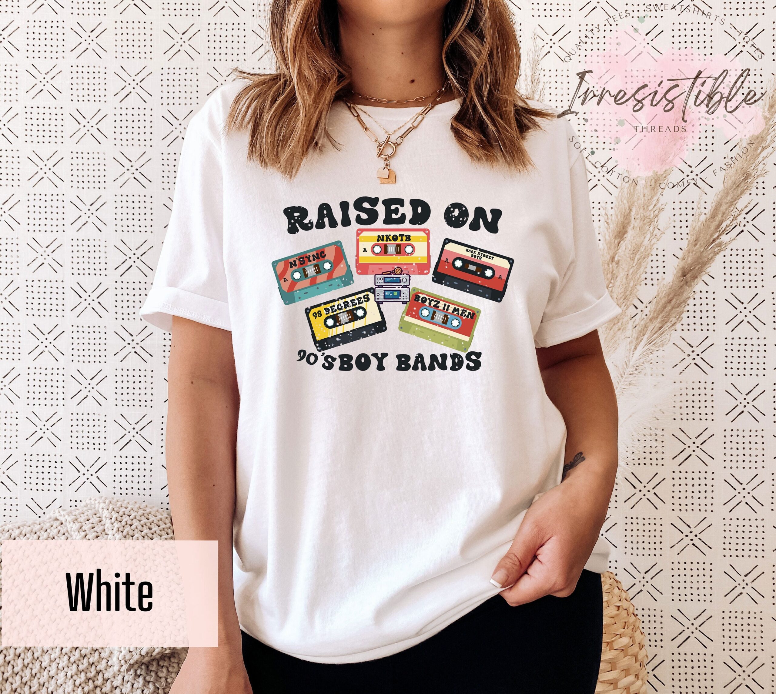 Vintage Raised On 90s Boy Bands Cassette Shirt Vintage Raised On 90s Boy Bands Cassette Shirt