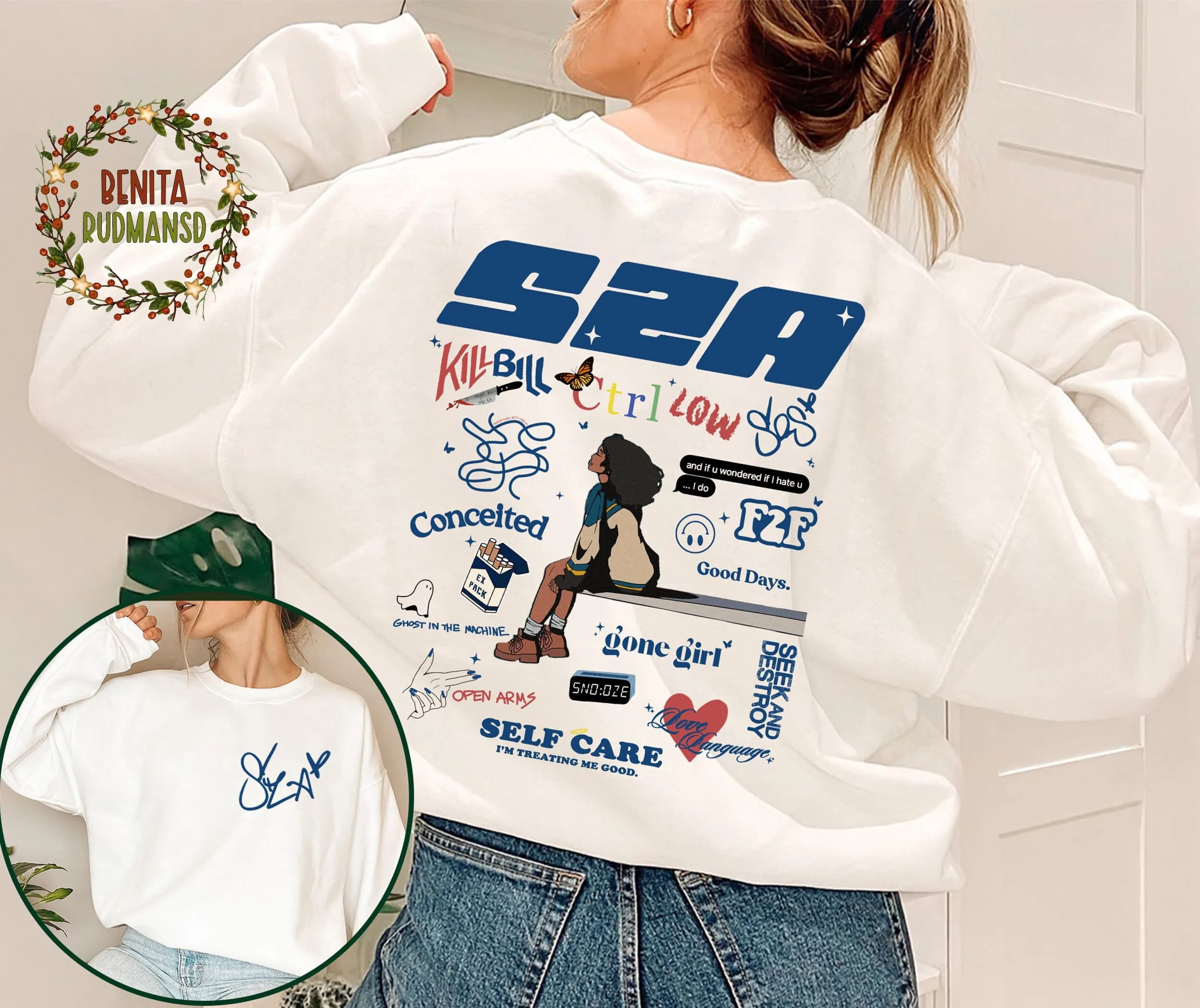 Vintage SZA SOS Full Tracklist Ghost At The Machine Sweatshirt Shirt Vintage SZA SOS Full Tracklist Ghost At The Machine Sweatshirt Shirt
