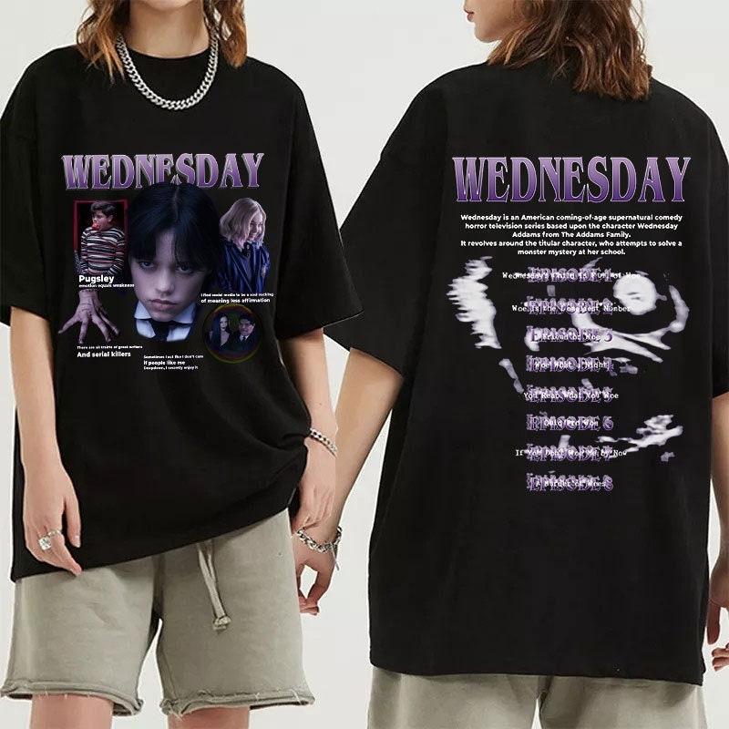 Wednesday Addams Jenna Ortega 90s Vintage Bootleg Shirt Wednesday Addams Jenna Ortega 90s Vintage Bootleg Shirt