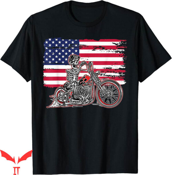 West Coast Choppers T-Shirt American Flag Motorcycle