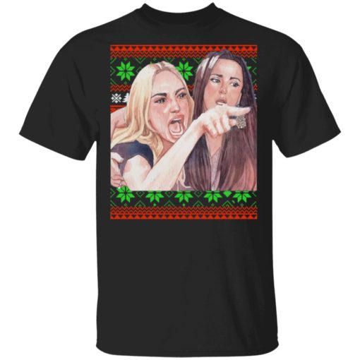 Woman yelling at cat Christmas sweater Woman yelling at cat Christmas sweater