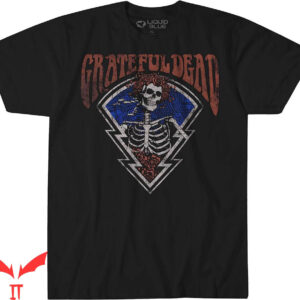 Women Grateful Dead T-Shirt Liquid Bertha Icon Skull Roses