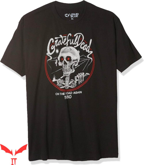Women Grateful Dead T-Shirt Liquid On The Road Again