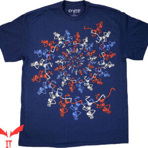 Women Grateful Dead T-Shirt Liquid USA Spiral Skeletons