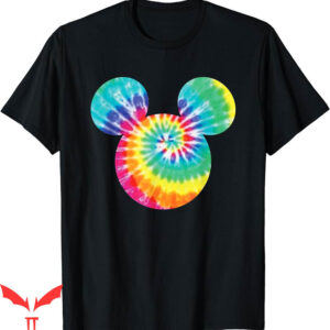 Women Grateful Dead T-Shirt Mickey Mouse Icon Rainbow Dye