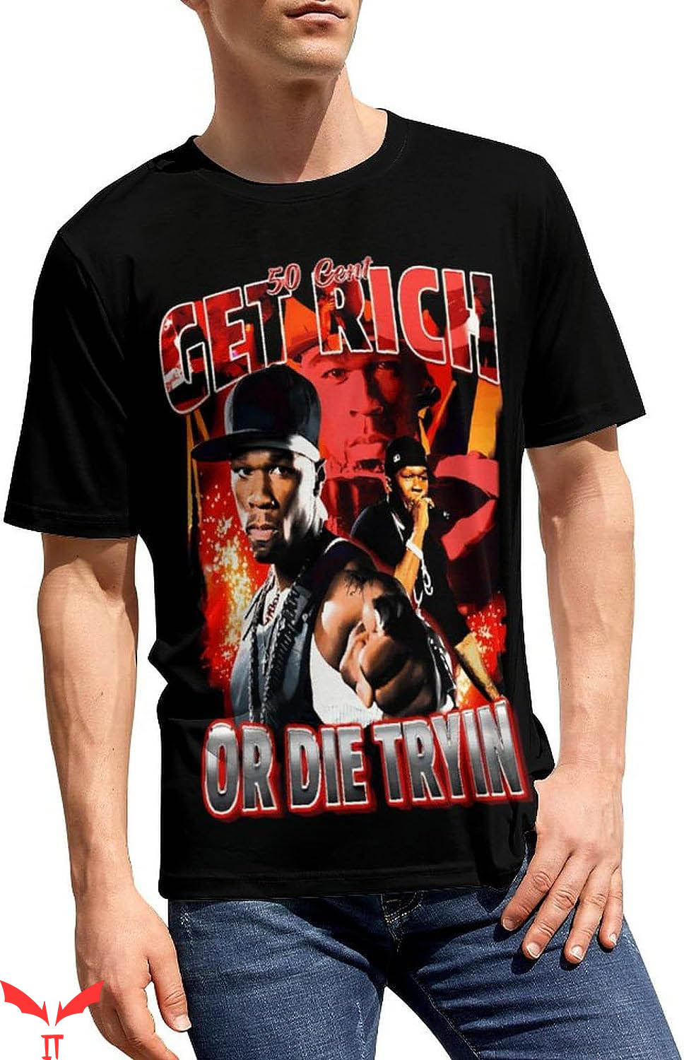 50 Cent T-shirt Get Rich Or Die Try In T-shirt 50 Cent T-shirt Get Rich Or Die Try In T-shirt