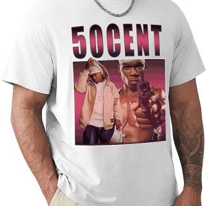 50 Cent T-shirt Vintage 50 Cent Rapper Has Gun T-shirt