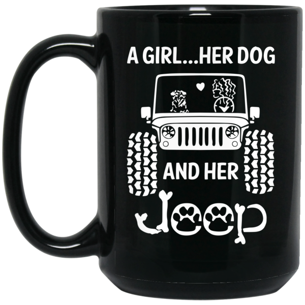 A Girl Her Dog And Her Jeep Mug