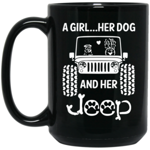 A Girl Her Dog And Her Jeep Mug 4