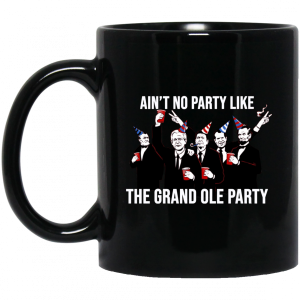 Ain't No Party Like The Grand Ole Party Black Mug 3