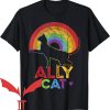 Ally Pride T-Shirt Ally Cat With Rainbow