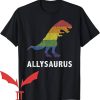 Ally Pride T-Shirt Allysaurus Dinosaur In Rainbow Flag