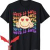 Ally Pride T-Shirt Hippie Face Rainbow