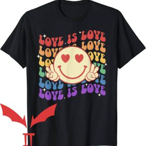 Ally Pride T-Shirt Hippie Face Rainbow