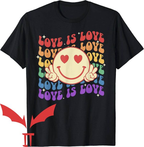 Ally Pride T-Shirt Hippie Face Rainbow