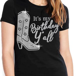 Birthday Queen T-Shirt Crystal Rhinestone T-Shirt Birthday