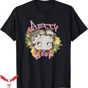 Black Betty Boop T-Shirt Betty Boop Flower Graffiti T-Shirt