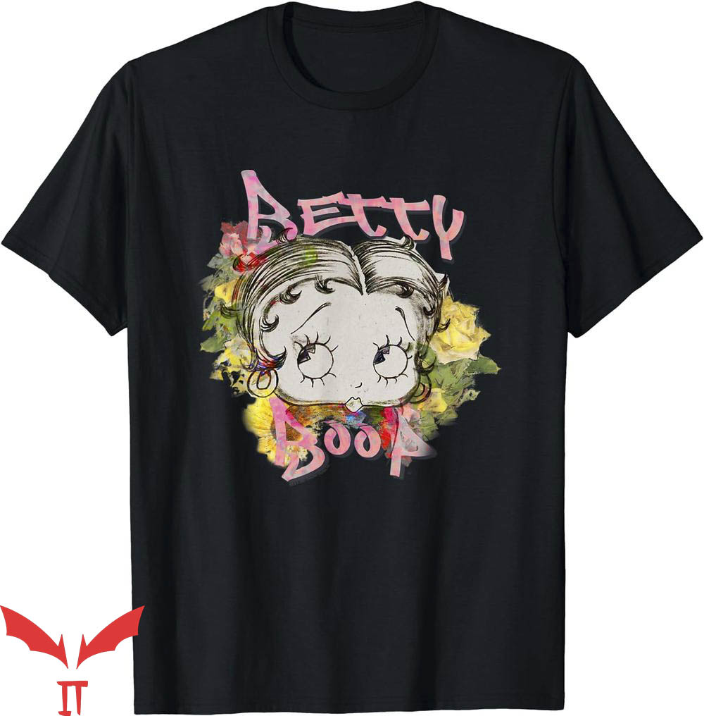 Black Betty Boop T-Shirt Betty Boop Flower Graffiti T-Shirt Black Betty Boop T-Shirt Betty Boop Flower Graffiti T-Shirt