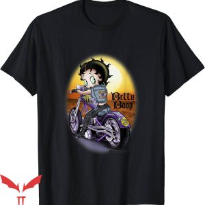 Black Betty Boop T-Shirt Betty Boop Wild Biker T-Shirt