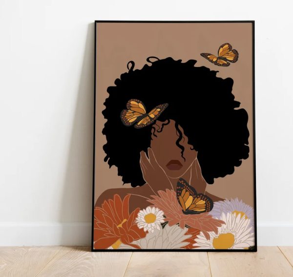 Black Woman, Flower Woman, Instant Download Best Poster