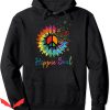 Blue Souls Hoodie Daisy Peace Hippie Retro Flower Lovers