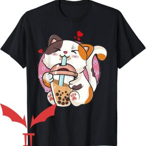 Boba Tea T-Shirt Cat Boba Anime Bubble Tea