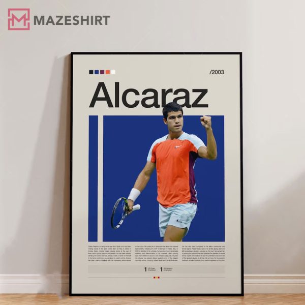 Carlos Alcaraz Tennis Modern Sports Motivational Poster