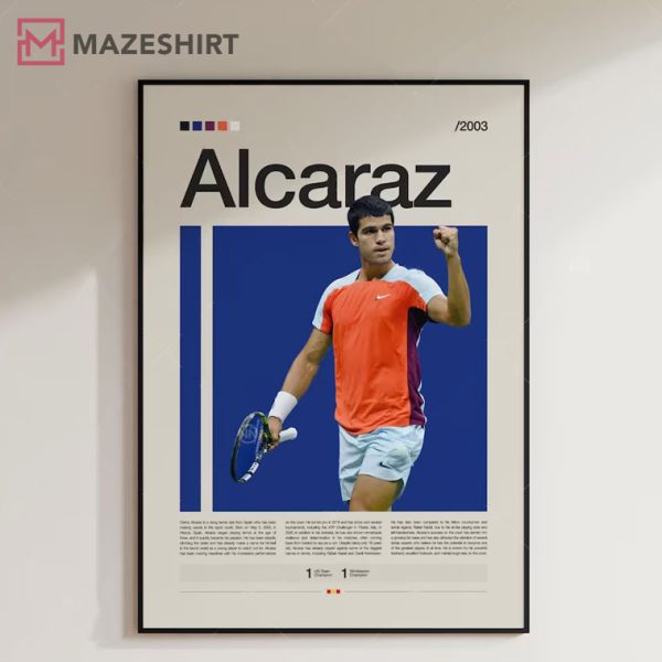 Carlos Alcaraz Tennis Modern Sports Motivational Poster