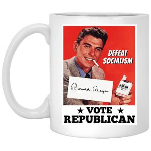 Defeat Socialism Vote Republican Ronald Reagan Mug