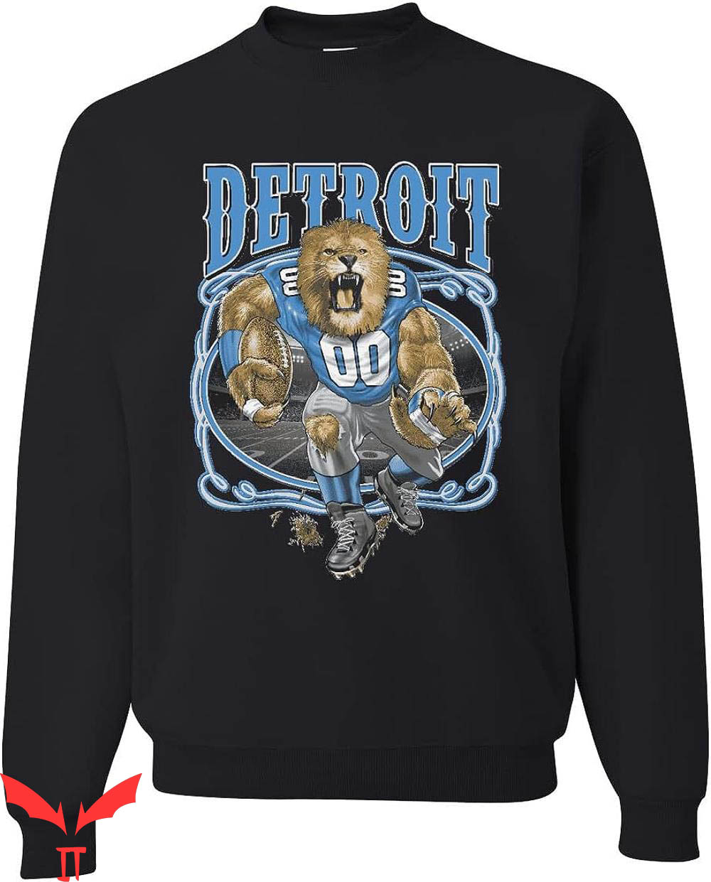 Men's SMPLFD Black Detroit Lions Roar Pullover Sweatshirt