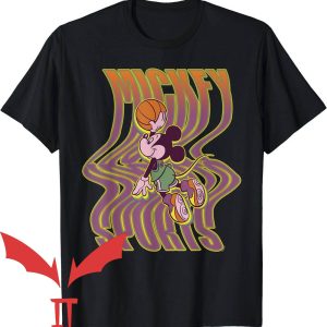 Disney Jersey T-Shirt Mickey Mouse Basketball Dunk Wavy
