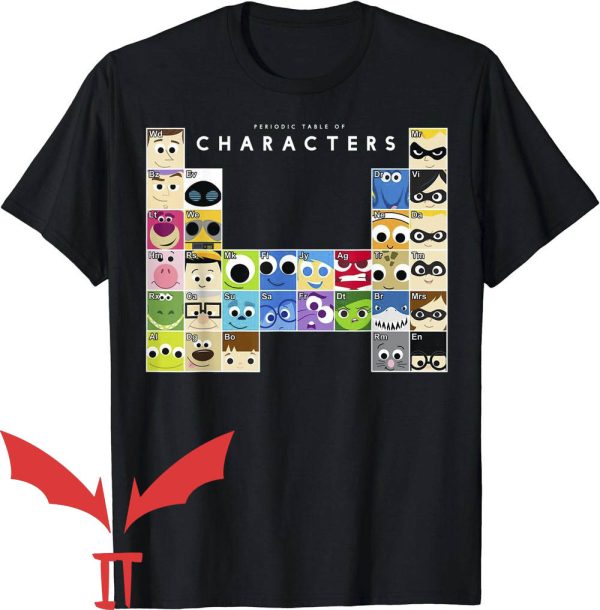 Disney Jersey T-Shirt Movie Characters Periodic Table