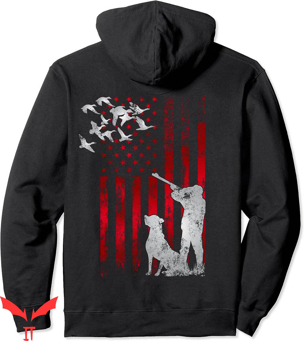 Duck Hunting Hoodie Distressed Patriotic American USA Flag Duck Hunting Hoodie Distressed Patriotic American USA Flag