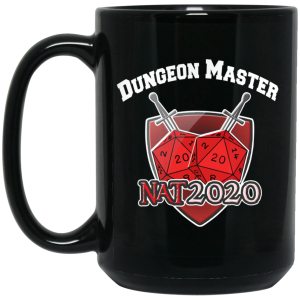 Dungeon Master Nat 20 DnD D20 Dungeons Dragons 11 15 oz Mug