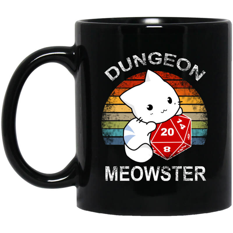Dungeon Meowster Retro Vintage Funny Cat Mug Dungeon Meowster Retro Vintage Funny Cat Mug