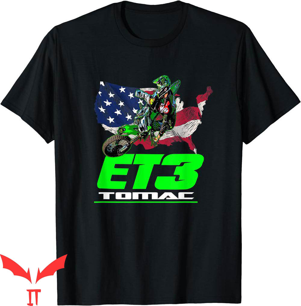 Eli Tomac T-Shirt ET3 USA Flag 450SX Motocross ET1 Racer Eli Tomac T-Shirt ET3 USA Flag 450SX Motocross ET1 Racer