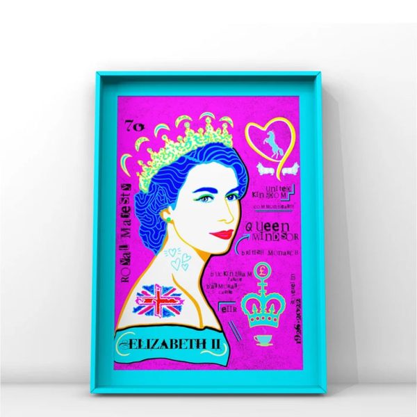 Elizabeth II Portrait Print Queen United Kingdom Best Poster