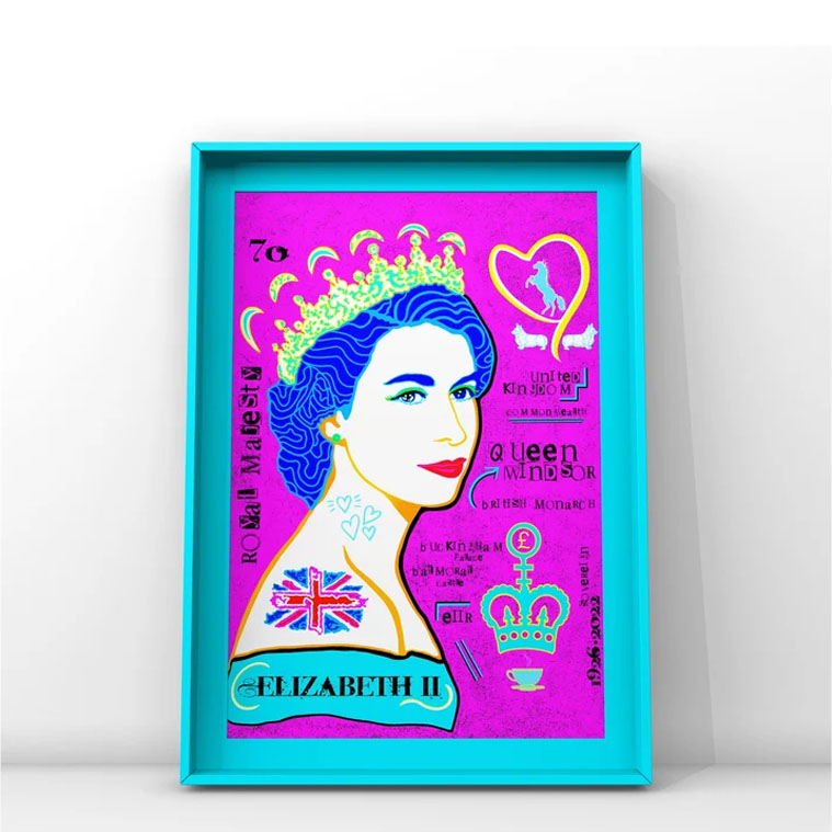 Elizabeth II Portrait Print Queen United Kingdom Best Poster Elizabeth II Portrait Print Queen United Kingdom Best Poster