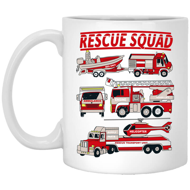 Fire Truck Rescue Squad Mug Fire Truck Rescue Squad Mug