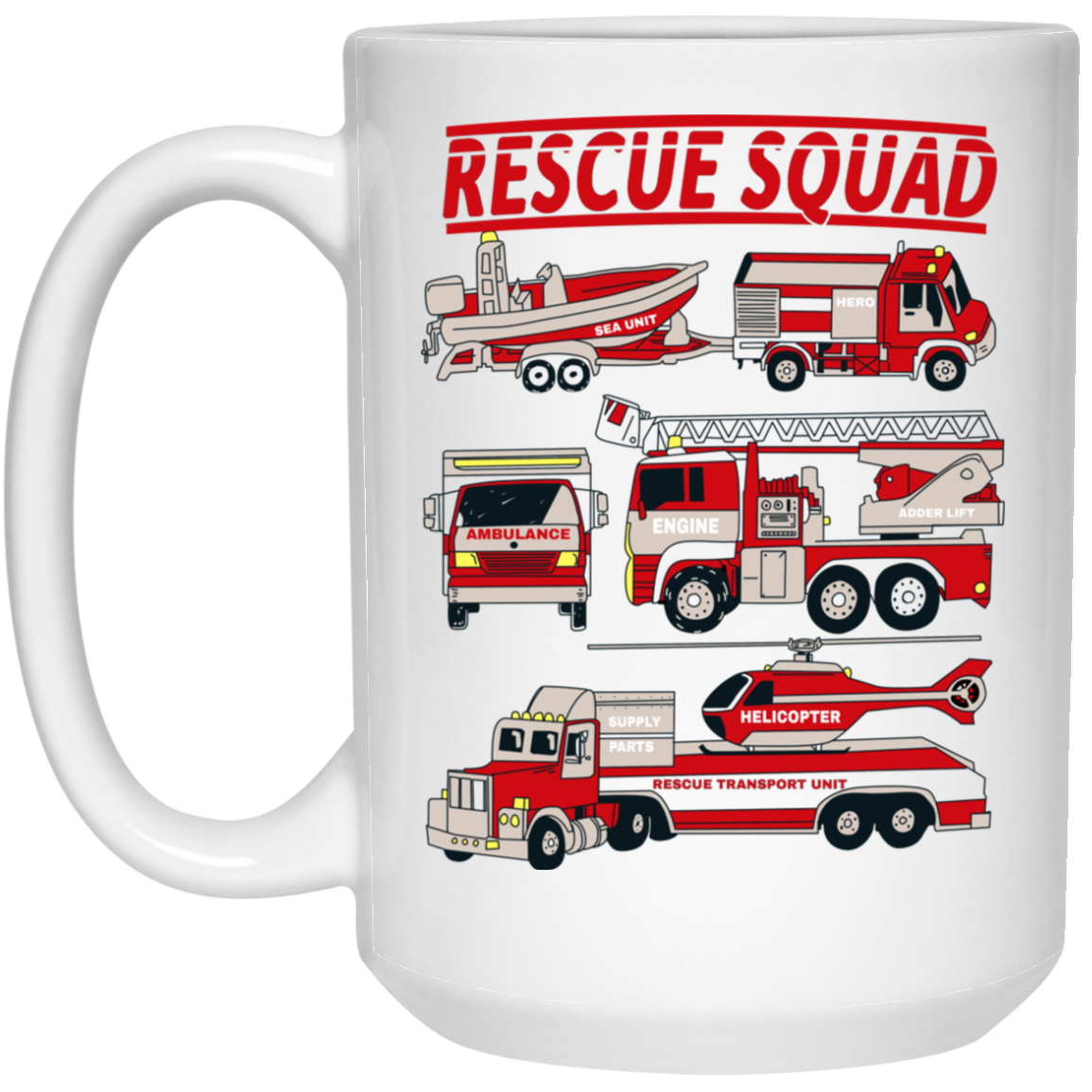 Fire Truck Rescue Squad Mug Fire Truck Rescue Squad Mug
