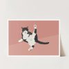 Funny Cat Art, Tuxedo Cat Print, Cat Poster