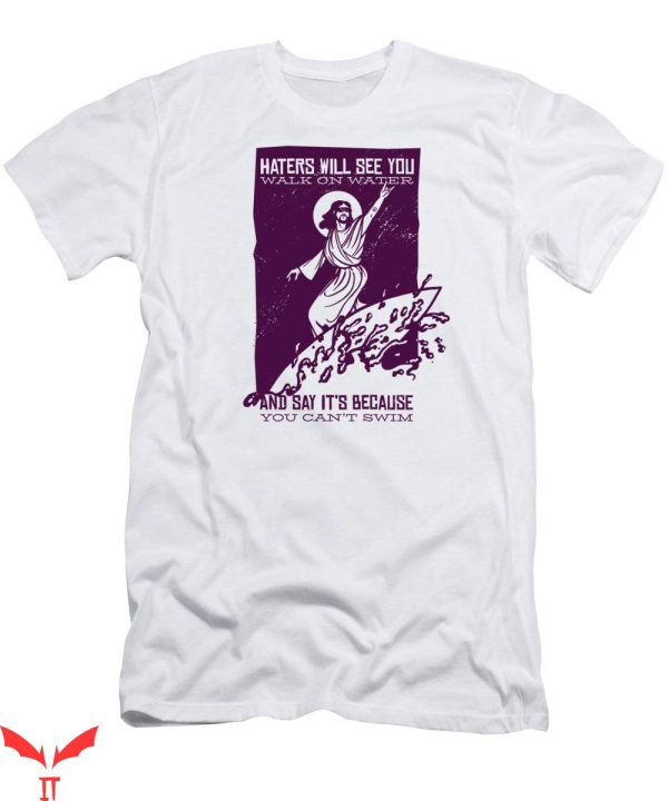 Funny Jesus T-shirt Funny Jesus Surfing T-shirt