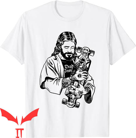 Funny Jesus T-shirt Jesus With Tattoos Loves Skateboard Funny Jesus T-shirt Jesus With Tattoos Loves Skateboard