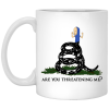 Gadsden Flag Beavis Are You Threatening Me White Mug