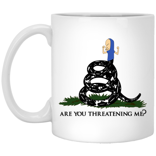 Gadsden Flag Beavis Are You Threatening Me White Mug