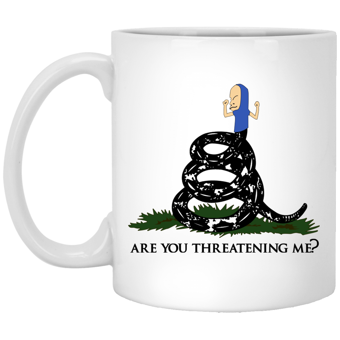 Gadsden Flag Beavis Are You Threatening Me White Mug Gadsden Flag Beavis Are You Threatening Me White Mug